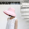 Sun hat summer female solid color big hat Japanese basin hat tide cloth hat sun hat sunscreen folding