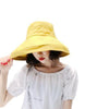 Sun hat summer female solid color big hat Japanese basin hat tide cloth hat sun hat sunscreen folding