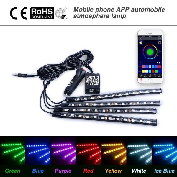 Car Interior Lights with Sound Active Function and Wireless Remote Control