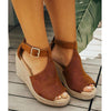 Women Chic Espadrille Wedges Adjustable Buckle Sandals