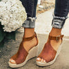 Women Chic Espadrille Wedges Adjustable Buckle Sandals