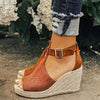 Women Chic Espadrille Wedges Adjustable Buckle Sandals