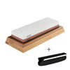 Professional Kitchen Knife Sharpener Stone Double Side White Corundum Whetstone Grindstone Japanese Sharpening Tool Bamboo Base