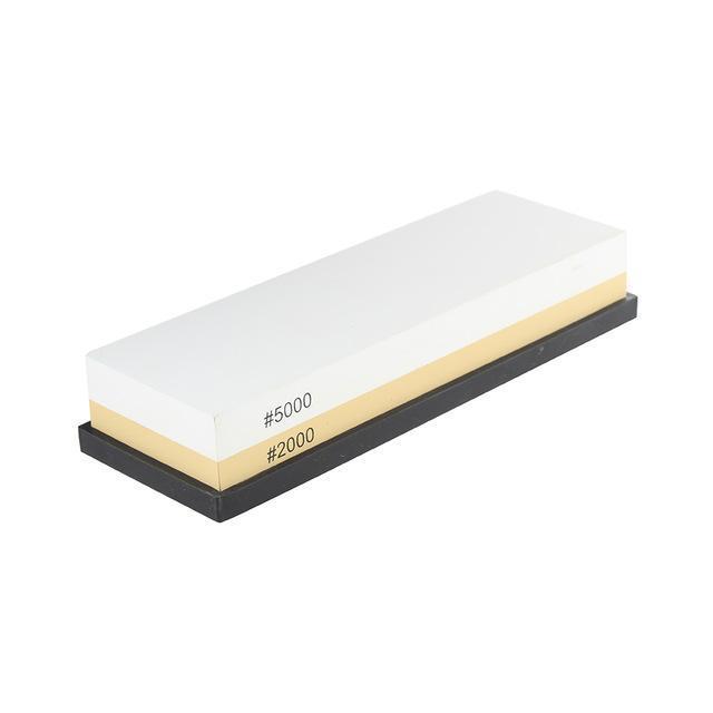 Professional Kitchen Knife Sharpener Stone Double Side White Corundum Whetstone Grindstone Japanese Sharpening Tool Bamboo Base