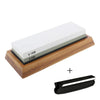 Professional Kitchen Knife Sharpener Stone Double Side White Corundum Whetstone Grindstone Japanese Sharpening Tool Bamboo Base