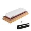 Professional Kitchen Knife Sharpener Stone Double Side White Corundum Whetstone Grindstone Japanese Sharpening Tool Bamboo Base