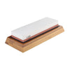 Professional Kitchen Knife Sharpener Stone Double Side White Corundum Whetstone Grindstone Japanese Sharpening Tool Bamboo Base