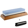 Professional Kitchen Knife Sharpener Stone Double Side White Corundum Whetstone Grindstone Japanese Sharpening Tool Bamboo Base