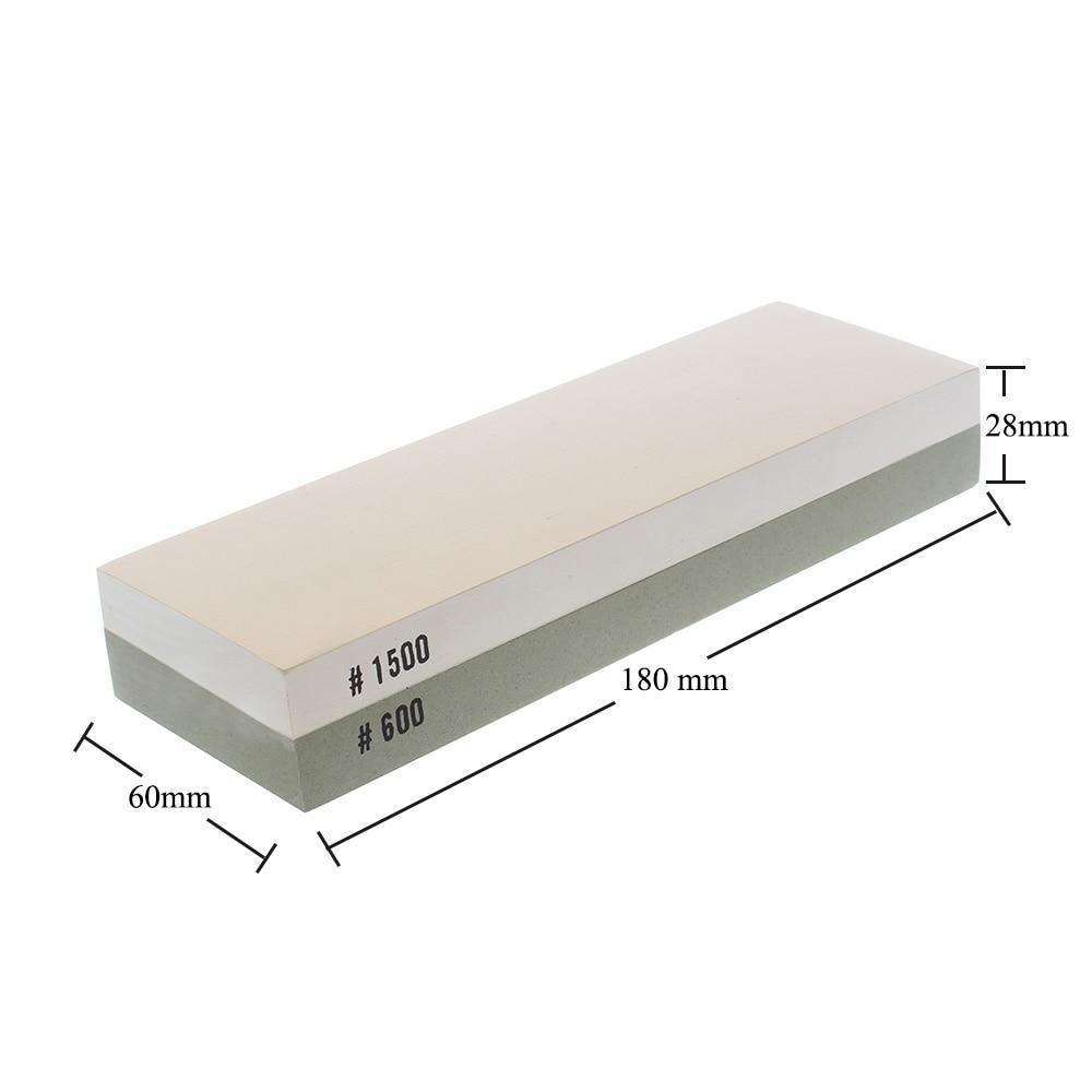Professional Kitchen Knife Sharpener Stone Double Side White Corundum Whetstone Grindstone Japanese Sharpening Tool Bamboo Base