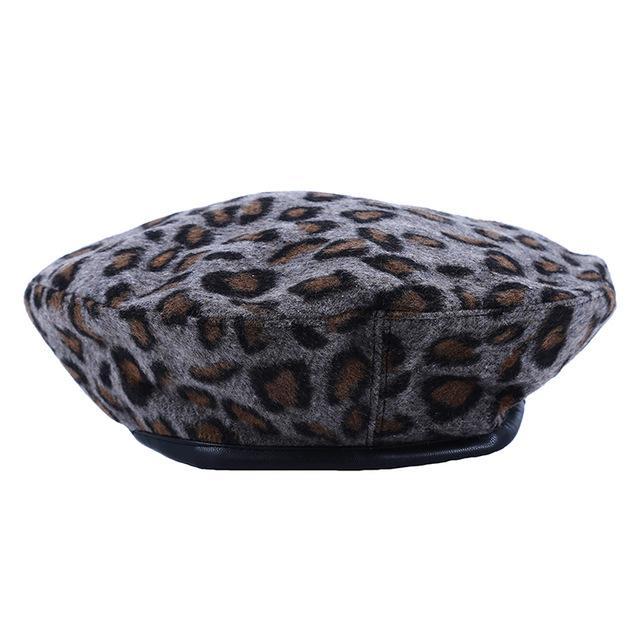 Autumn Winter Women's Leopard Retro Woolen Fashion