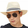 Men Unisex Summer Beach Straw Sun Hat Ethnic Vintage