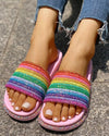 Summer Rainbow Bling Slippers For Girls Non-slip