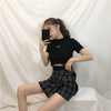 Summer Skirt Women High Waist Plaid