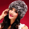 Women real Rabbit fur Hat for female