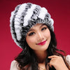 Women real Rabbit fur Hat for female