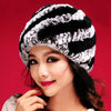 Women real Rabbit fur Hat for female