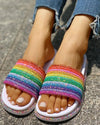 Summer Rainbow Bling Slippers For Girls Non-slip