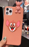 3D Tom Cat Jerry Mouse Scrub iphone 11 MAX XR XS 8 plus phone cases