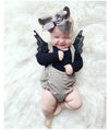 Solid Jumpsuit Bodysuit Romper With Shoulder Wings Infant Girl