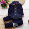 BABY BOYS CLOTHING SETS COTTON LONG SLEEVE BOWTIE SHIRTS