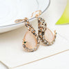 ELEGANT ROSE GOLD WATER DROP RHINESTONE DESIGN WITH ZUNIC DIAMOND IN JEWELRY SET