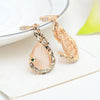 ELEGANT ROSE GOLD WATER DROP RHINESTONE DESIGN WITH ZUNIC DIAMOND IN JEWELRY SET