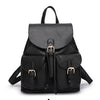 DIDA BEAR Women Leather Backpack Black Bolsas