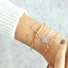 4pcs/1set Gold Color Cactus Letter Knot Bracelet Bohemian