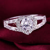 Exquisite Silver Heart-shaped Wedding Rings zircon Ring