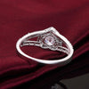 Exquisite Silver Heart-shaped Wedding Rings zircon Ring