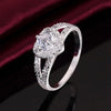 Exquisite Silver Heart-shaped Wedding Rings zircon Ring