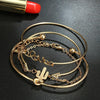 4pcs/1set Gold Color Cactus Letter Knot Bracelet Bohemian