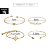 4pcs/1set Gold Color Cactus Letter Knot Bracelet Bohemian