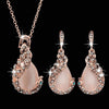 ELEGANT ROSE GOLD WATER DROP RHINESTONE DESIGN WITH ZUNIC DIAMOND IN JEWELRY SET