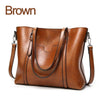 Luxury Oil Waxed Leather Tote Handbag