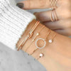 4pcs/Set Gold Color Circle Crystal Cuff Bangles