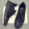 NEW Brand High quality all Black Men's leather casual shoes