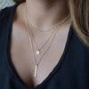 Simple Gold Silver Plated Multi Layers Bar Coin Necklace Clavicle Chains