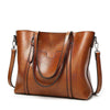 Luxury Oil Waxed Leather Tote Handbag