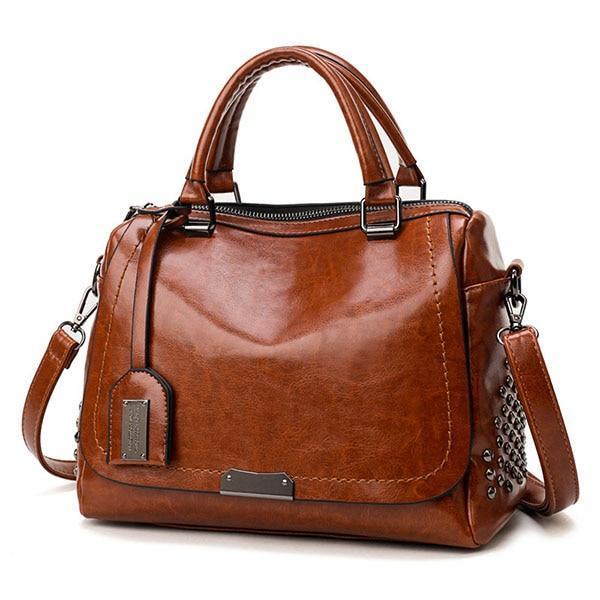 Famous Oil Wax Leather Handbags For Women