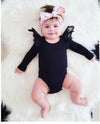 Solid Jumpsuit Bodysuit Romper With Shoulder Wings Infant Girl