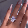 White Silver Zircon Ring Lady