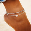 Double Layer Star Pendant Leg Bracelet Anklet Foot