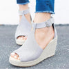 Women Chic Espadrille Wedges Adjustable Buckle Sandals