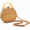 Wicker beach bag with wooden handles