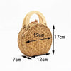 Wicker beach bag with wooden handles