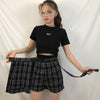 Summer Skirt Women High Waist Plaid