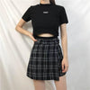 Summer Skirt Women High Waist Plaid