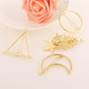 4pcs Gold Geometric Metal Hair Clips