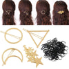 4pcs Gold Geometric Metal Hair Clips